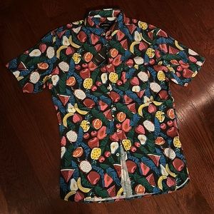 NWT Barney Cools fruit button down shirt